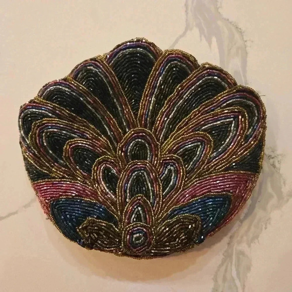 VTG Andre Cellini Beaded Clutch Evening Formal Bag Purse Black - Picture 2 of 7